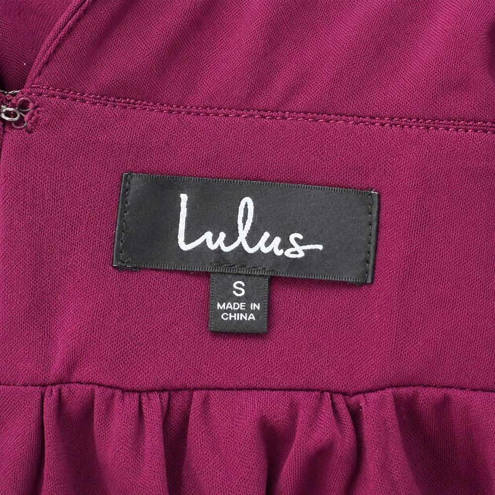 Lulus Divine Muse Burgundy Georgette Wide Leg Jumpsuit S Wedding Guest - Picture 7 of 10